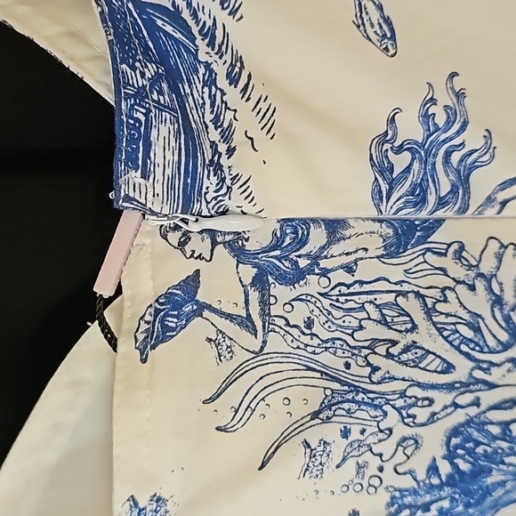 " wall paper dress " nautical,  ocean, mermaid, beach, aquatic. - Picture 4 of 7